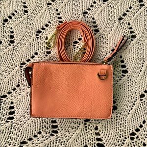 Crossbody Coral Pink Clutch Wallet